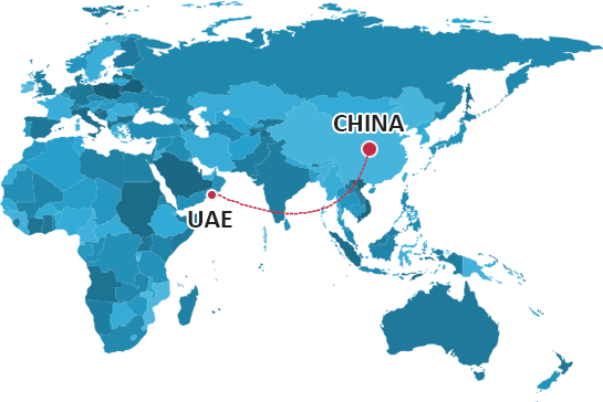 จัดส่งจากจีนไปยังยูเออี