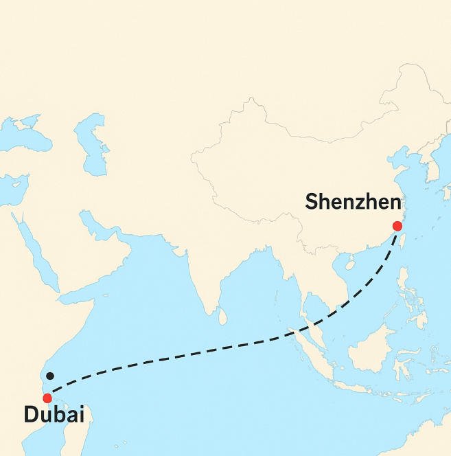 การขนส่งสินค้าจากเซินเจิ้นไปยังดูไบ