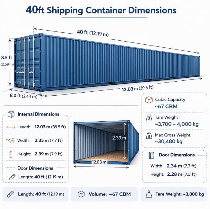 ขนาดตู้คอนเทนเนอร์ 40 ฟุต