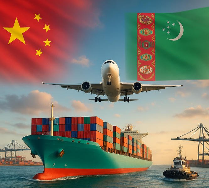 การจัดส่งจากจีนไปยังเติร์กเมนิสถาน