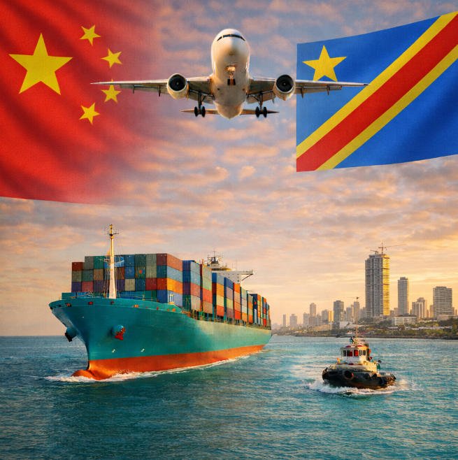 การขนส่งสินค้าจากจีนไปยังคองโก (สาธารณรัฐประชาธิปไตยคองโก)