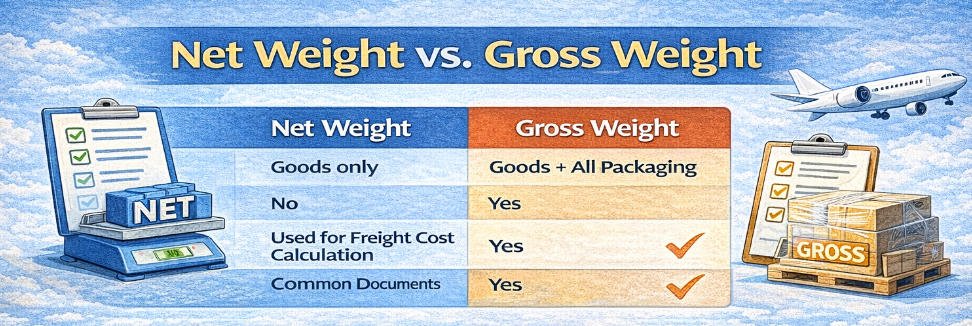 Net Weight and Gross Weight