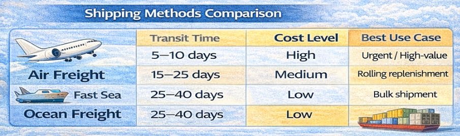 Time from China Shipping to Amazon Warehouse