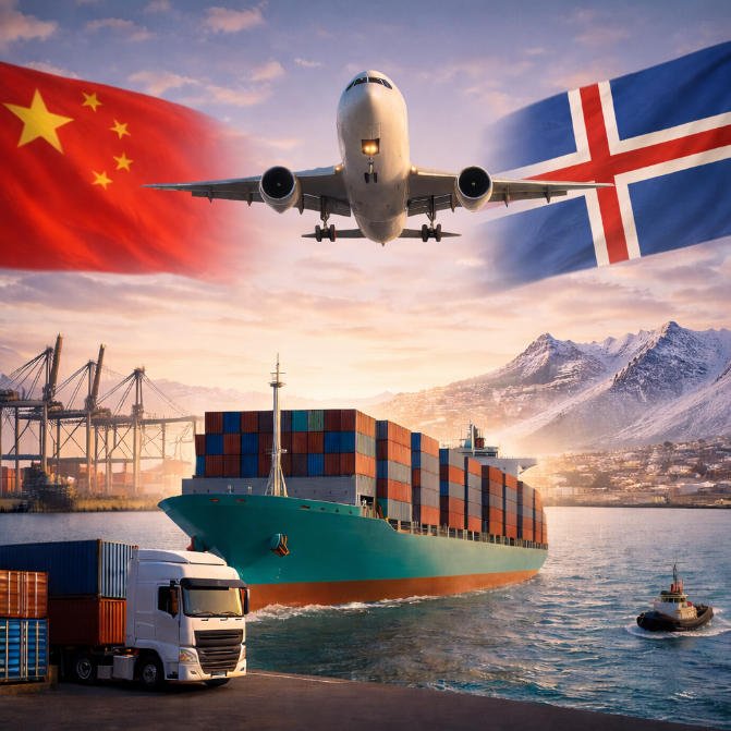 Envíos desde China a Islandia